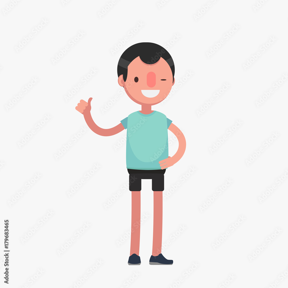 Male character in sport clothes: Vector illustration. Male character in sport clothes: Vector illustration.