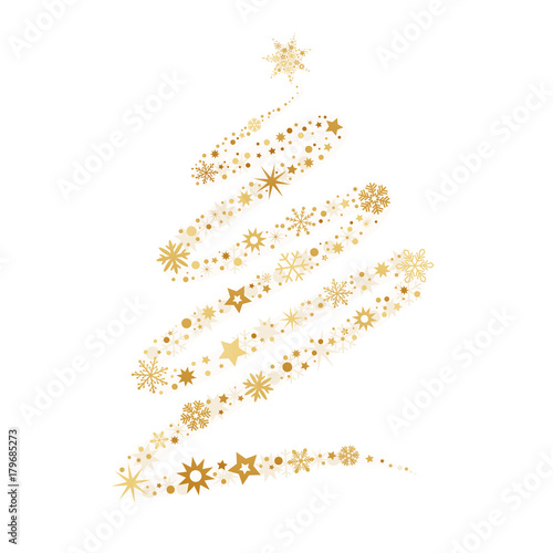 Weihnachtsbaum aus Sternen - Kalligraphie