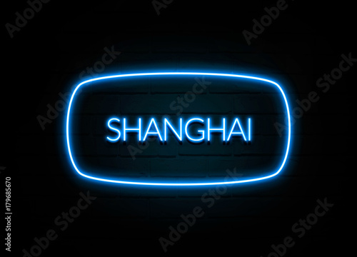 Canvas Print Shanghai  - colorful Neon Sign on brickwall