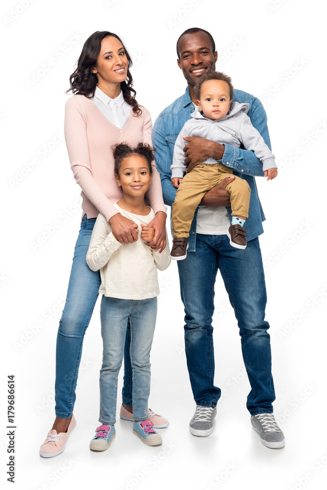 happy african american family with two kids happy african american family with two kids