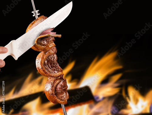 Obraz na płótnie Picanha, traditional Brazilian barbecue. w salonie
