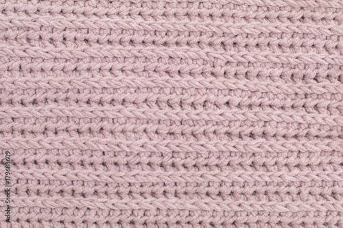 Creamy Cozy Warm Winter Cotton Wool Knitted Crochet Fabric Texture. Natural Knitting Patern Background