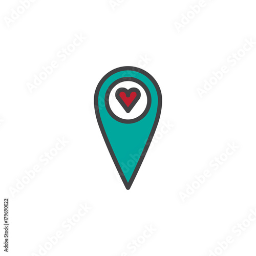 Love placeholder with heart filled outline icon, line vector sign, linear colorful pictogram isolated on white. Romantic date location symbol, logo illustration. Pixel perfect vector graphics Free Download Love placeholder with heart filled outline icon, line vector sign, linear colorful pictogram isolated on white. Romantic date location symbol, logo illustration. Pixel perfect vector graphics - GFXLoad