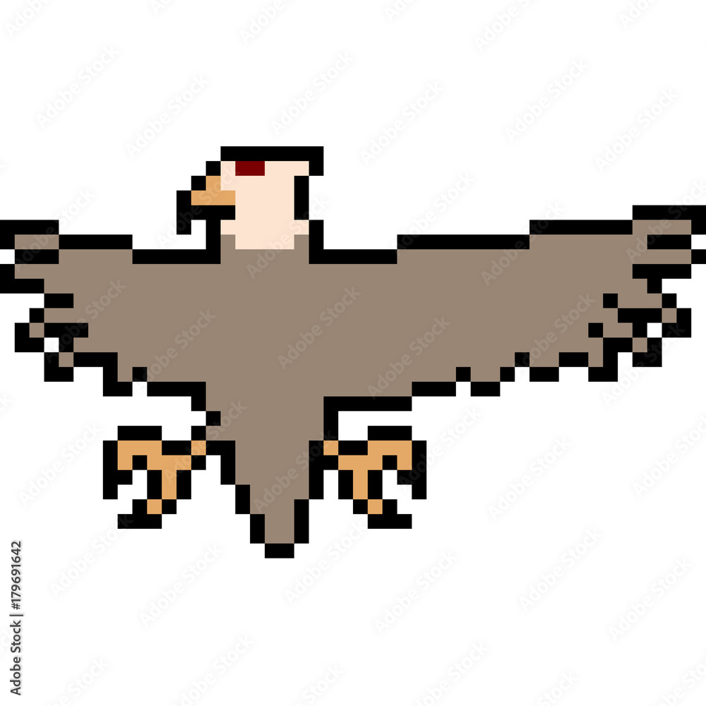 Fototapeta premium vector pixel art eagle