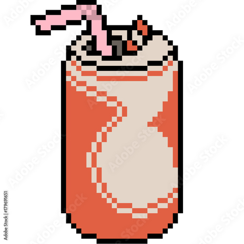 vector pixel art soda can