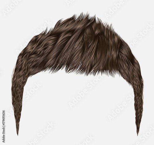 trendy man hairs.brunette brown color.beauty style.realistic  3d .
