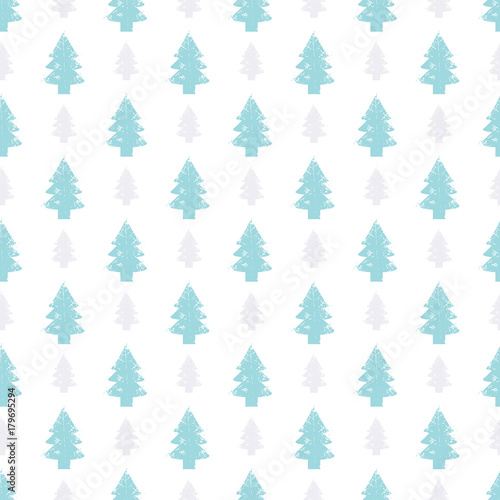 abstract art vector background. Christmas tree seamless pattern in modern geometry style.
