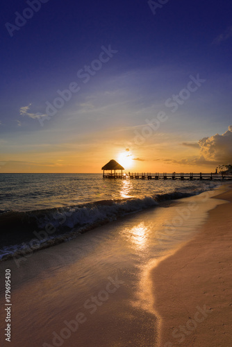 tropical sunset Caribbean sea © dbrus
