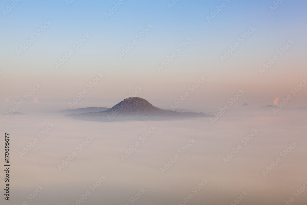 Misty morning in Central Bohemian Highlands, Czech Republic