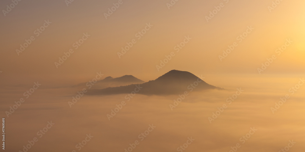 Misty morning in Central Bohemian Highlands, Czech Republic Misty morning in Central Bohemian Highlands, Czech Republic