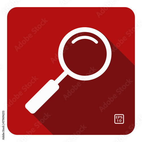 Magnifying glass, isolated icon. Vector.