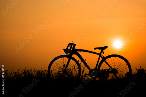 Silhouette a bicycle