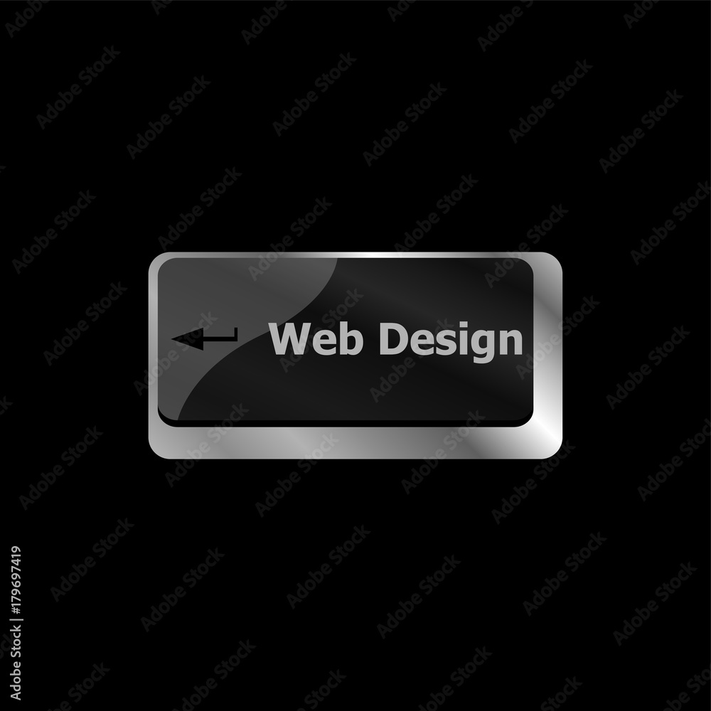 Web design text on a button keyboard key Web design text on a button keyboard key