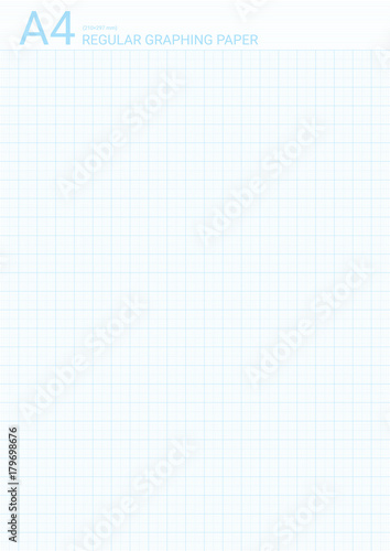 Graph paper background with vector blue plotting millimeter ruler line guide grid texture for engineering mechanical drawing. Checkered A4 notebook, copybook background