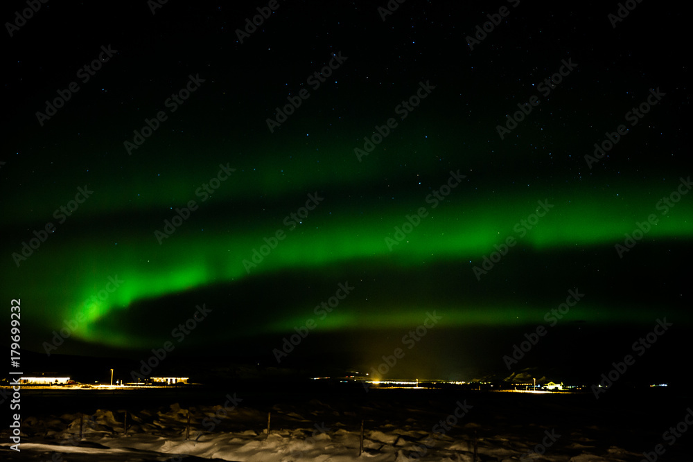 Polarlicht (Aurora borealis) über Island