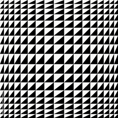black and white triangle op-art background.