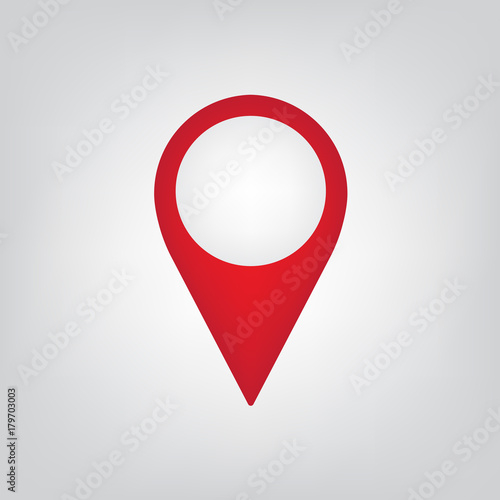 red map pin icon- vector illustration