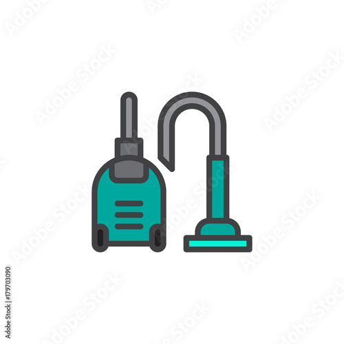 Vacuum cleaner filled outline icon, line vector sign, linear colorful pictogram isolated on white. Symbol, logo illustration. Pixel perfect vector graphics