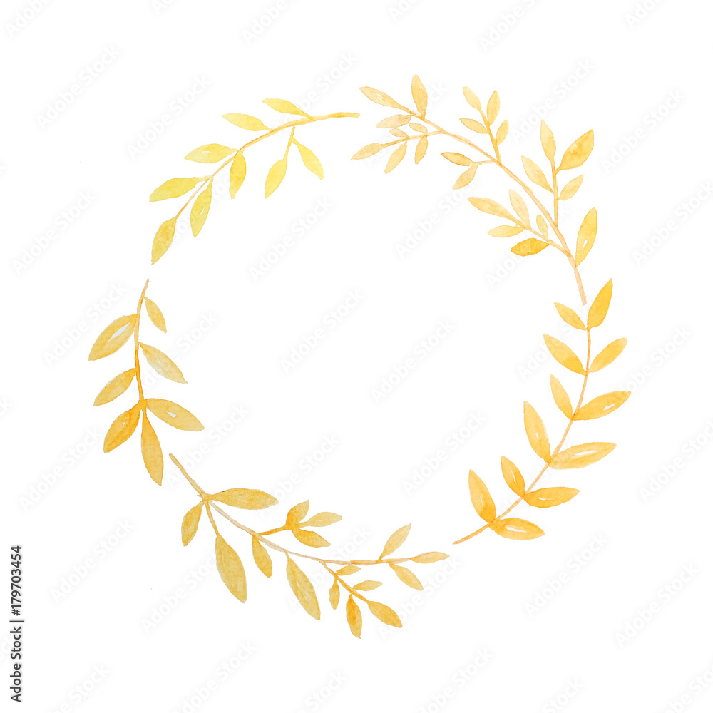 Hand drawing flowers wreath in watercolor style on white paper background, Autumn flowers wreath with copy space for texting, greeting card background, banner Hand drawing flowers wreath in watercolor style on white paper background, Autumn flowers wreath with copy space for texting, greeting card background, banner