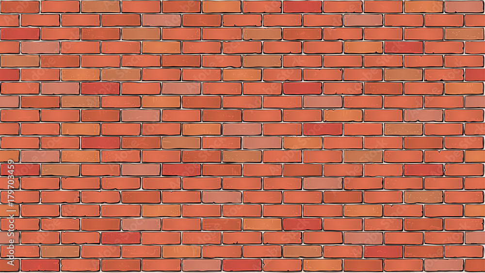 Brick wall. Cartoon background. Stock Vector | Adobe Stock