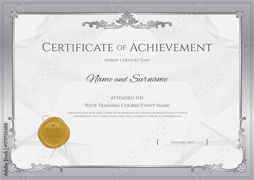 Luxury certificate template with elegant border frame, Diploma design for graduation or completion