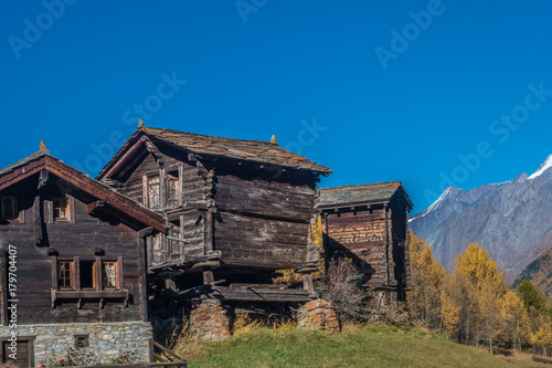 The village of Zmutt near Zermatt, Visp, Valais, Switzerland
