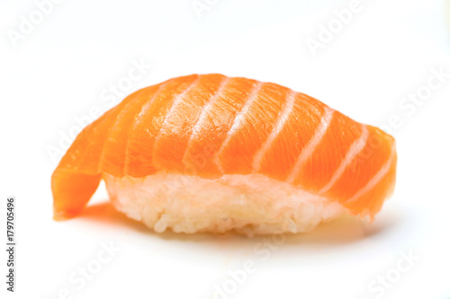 salmon sushi isolated on white back ground