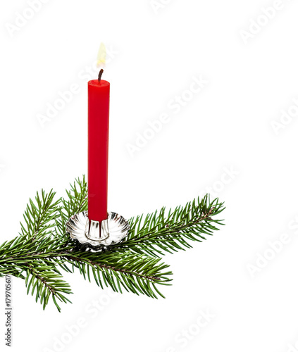 Kerze am Weihnachtsbaum