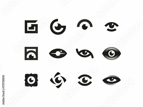 Modern vector professional sign logo icon eyes