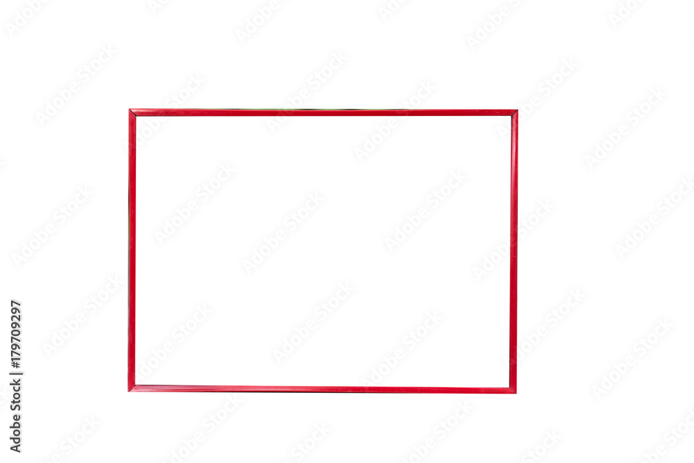 Thin red wood frame on white background. Thin red wood frame on white background.