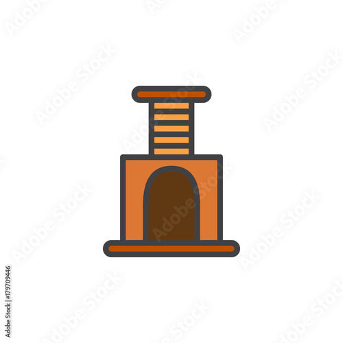 Cat scratcher filled outline icon, line vector sign, linear colorful pictogram isolated on white. Symbol, logo illustration. Pixel perfect vector graphics
