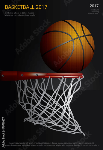 Basketball Poster Advertising Vector Illustration