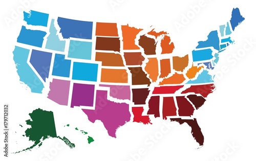 USA Administrative Regional Map photo