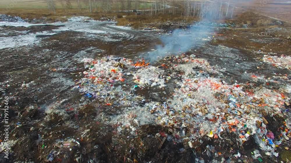 low span over a burning landfill low span over a burning landfill