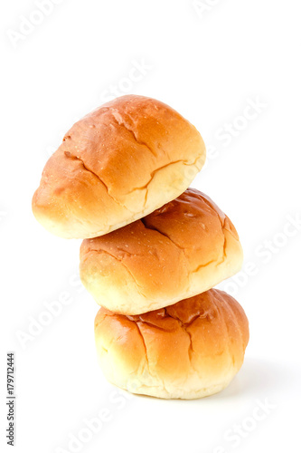 Butter roll on white background