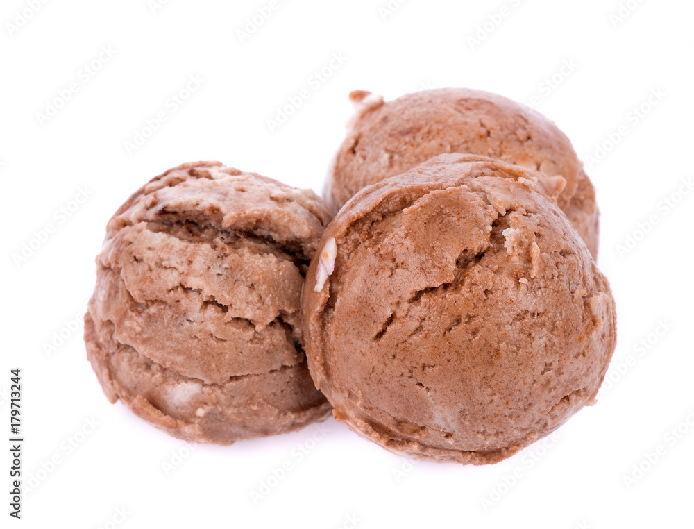 Ice cream scoops on white background Ice cream scoops on white background