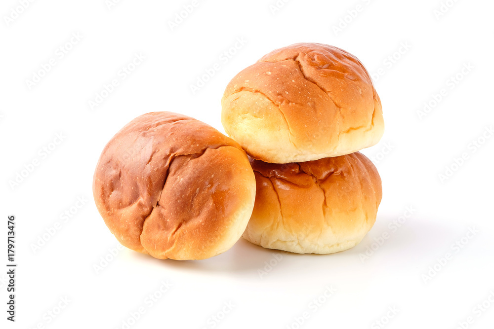 Butter roll on white background