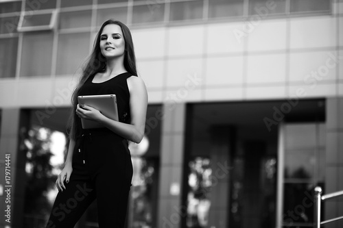 Business Lady black and white photo