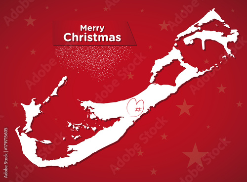Merry Christmas Bermuda map holiday illustration shape
