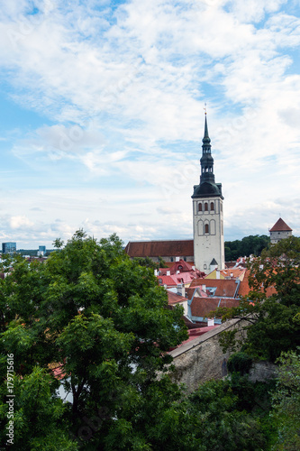 street view of downtown in Tallinn city, Estonia