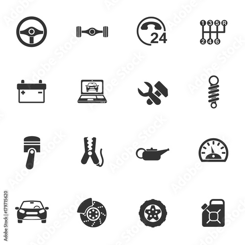 car service icon set
