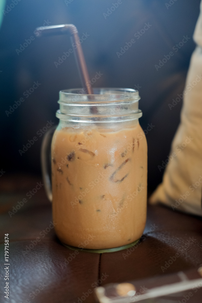 Mason jar with cold brew coffee Mason jar with cold brew coffee