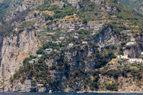 Exclusive villas and apartments on the rocky coast of Amalfi. Campania. Italy © wjarek