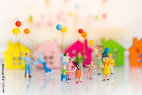 Miniature family using as background International day of families concept.