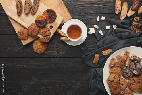 Oatmeals cookies and biscotti for warm winter evening
