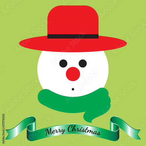 Merry Christmas - Snowman And Ribbon