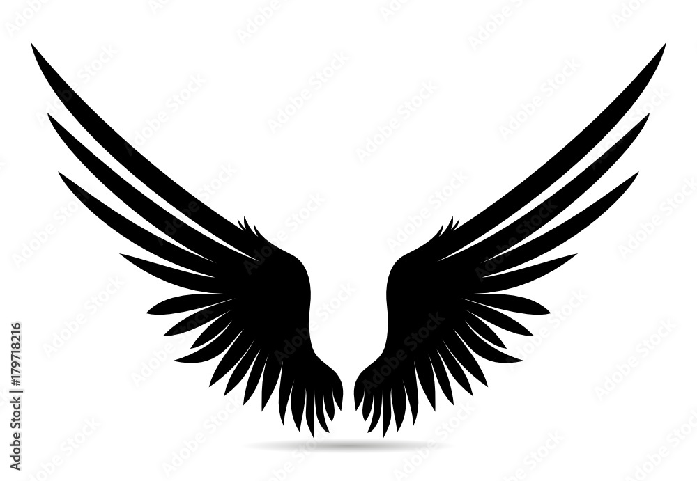 Fototapeta premium Czarne skrzydła. Ilustracji wektorowych