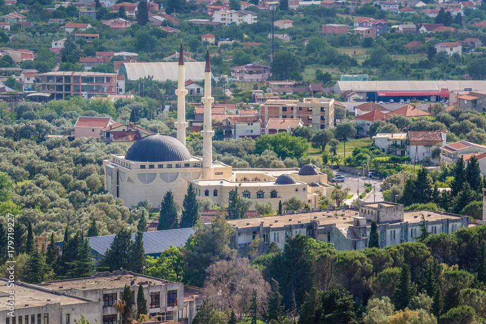 Large mosque in Celuga, small town near Bar city in Montenegro