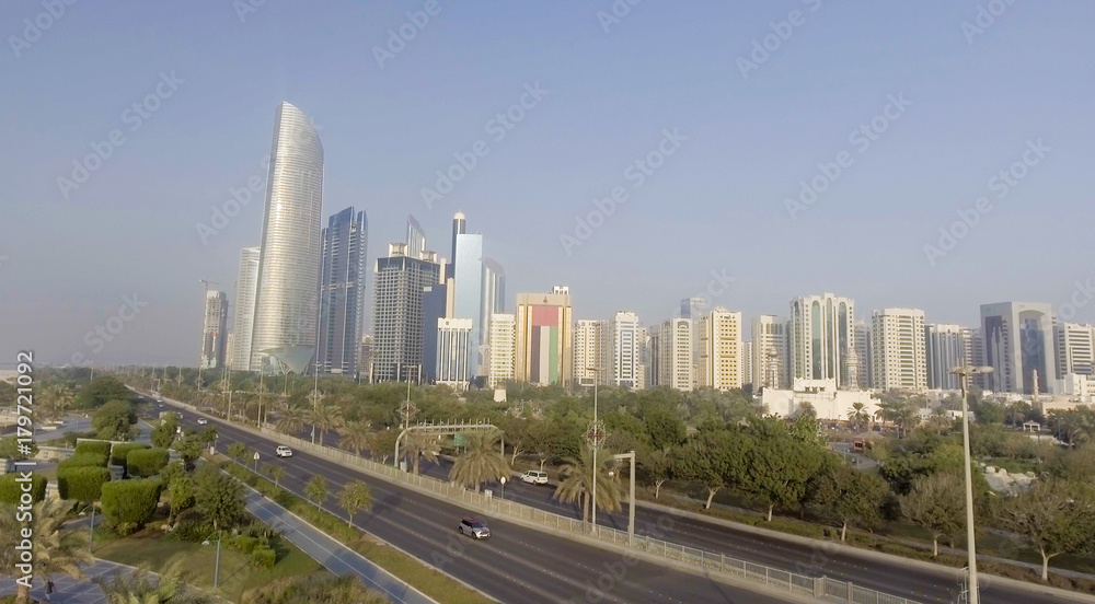 Beautiful aerial view of Abu Dhabi, UAE