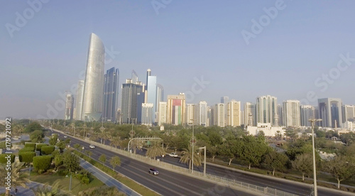 Beautiful aerial view of Abu Dhabi, UAE © jovannig